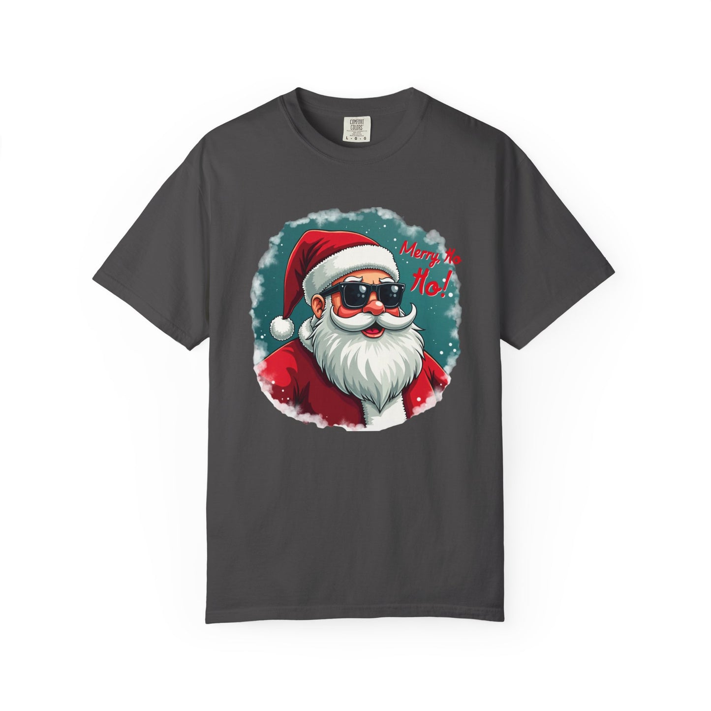 Santa Sunglasses T-Shirt — "Merry Ho Ho!" Cool Retro Christmas Tee