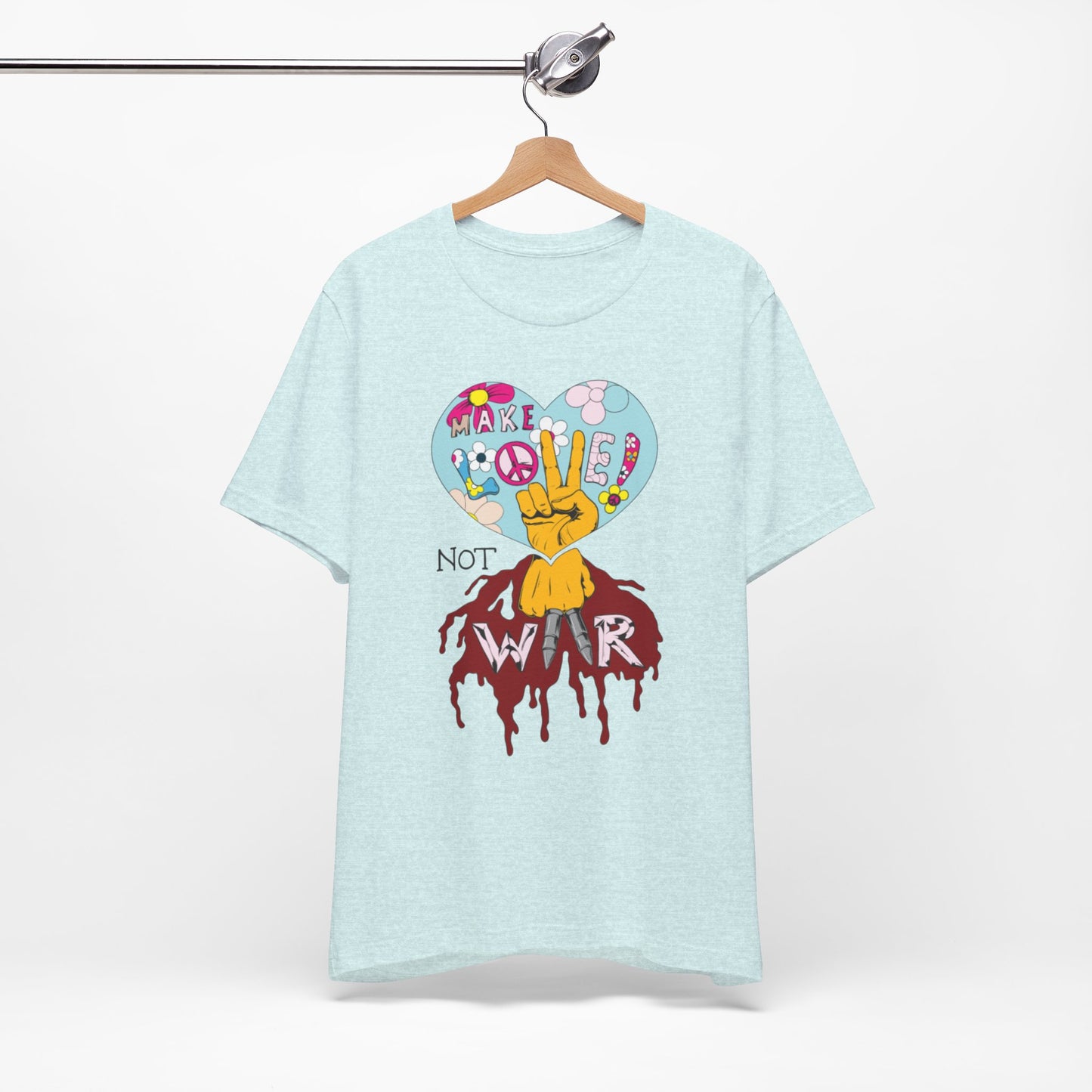 Make Love Not War, unisex Jersey Short Sleeve Tee
