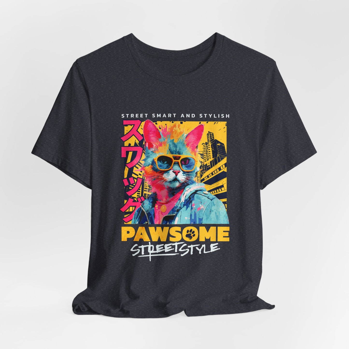 Street Style Cat T-Shirt — Bold Graphic Cat Tee
