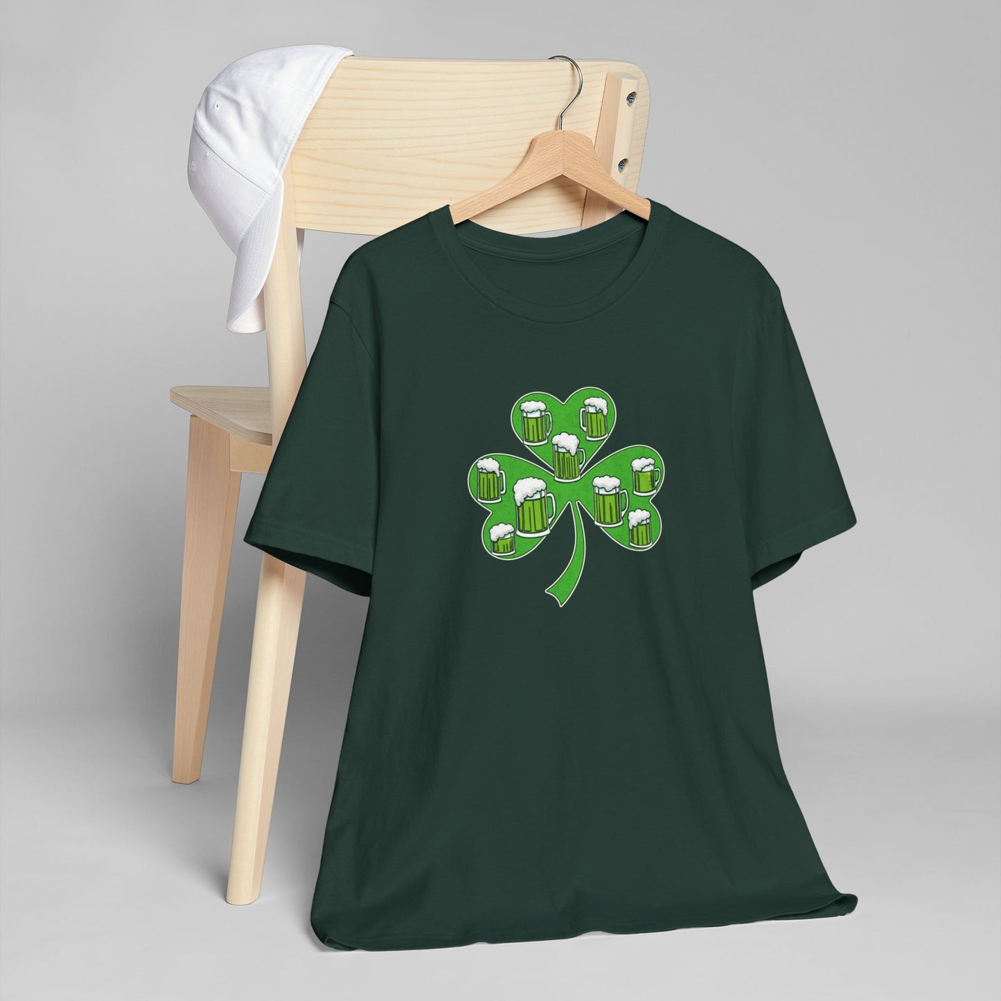 Lucky Green Beer Clover, Unisex Jersey T-Shirt
