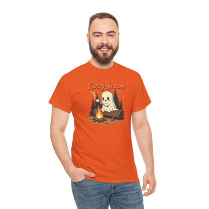 Cozy Season Tee — Cute Ghost Campfire Halloween T-Shirt