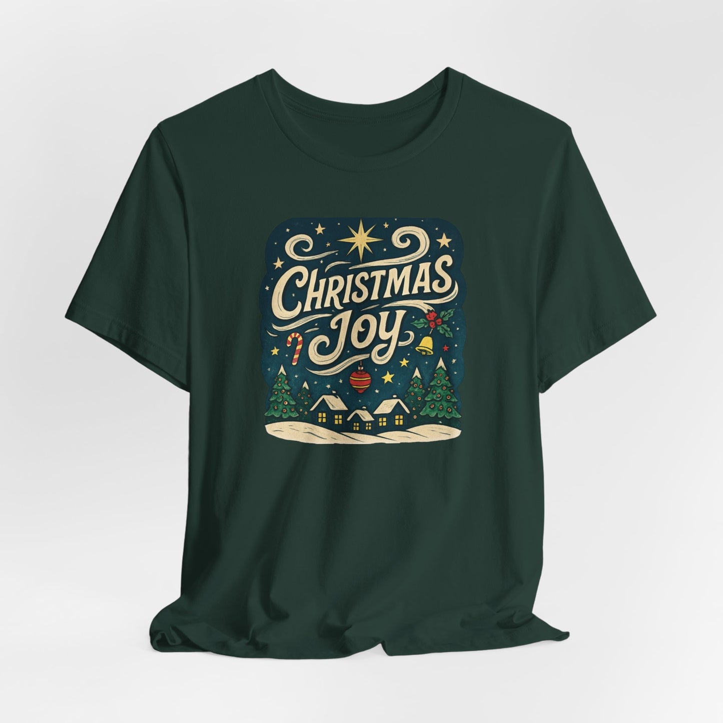 Christmas Joy Holiday T‑Shirt — Festive Winter Village Graphic Tee