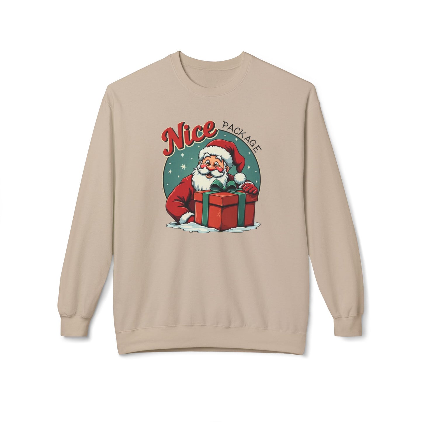 Nice Package Santa Crewneck Sweatshirt — Retro Christmas Gift Pullover