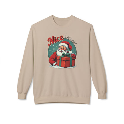 Nice Package Santa Crewneck Sweatshirt — Retro Christmas Gift Pullover