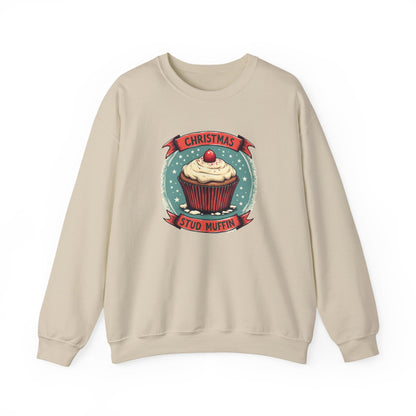Christmas Stud Muffin with Icing Sweatshirt - Cute Holiday Cupcake Crewneck