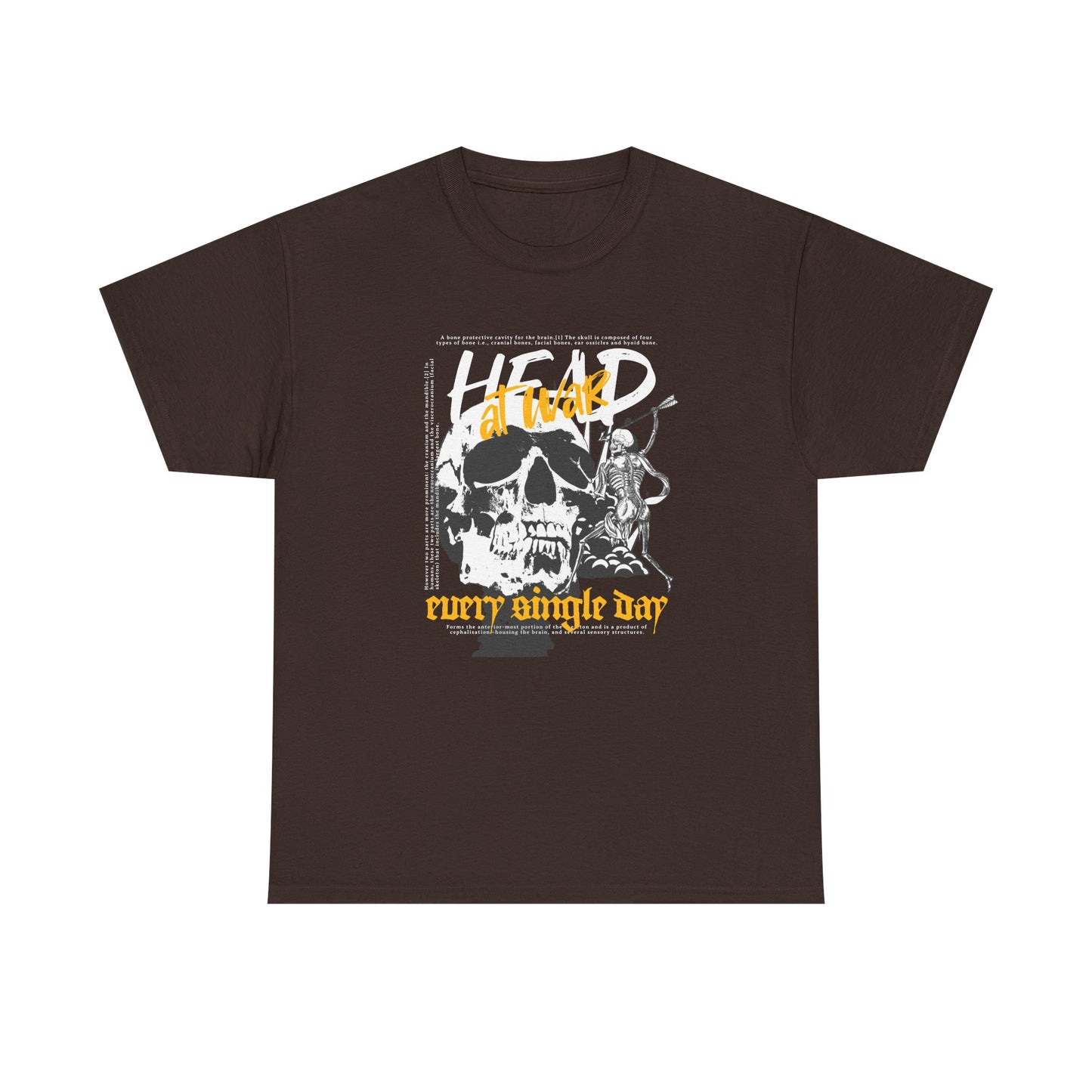 Head At War, skeleton Unisex Heavy Cotton Tee