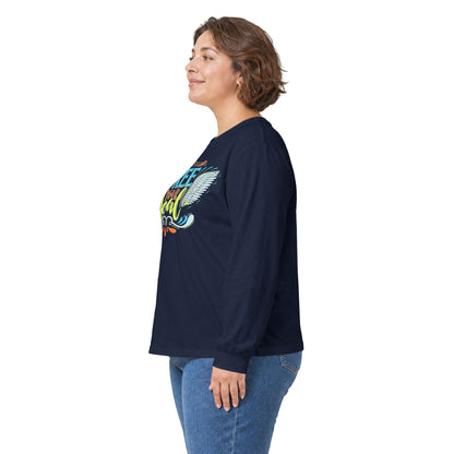 Free Your Soul Long Sleeve Tee — Retro Winged Typography