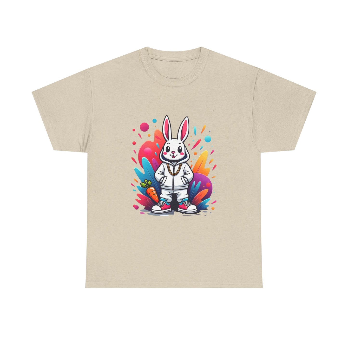 Easter Bunny Graphic Tee — Cute Cartoon Rabbit with Carrot