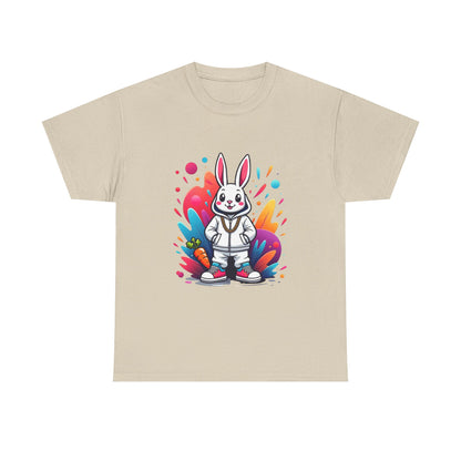 Easter Bunny Graphic Tee — Cute Cartoon Rabbit with Carrot