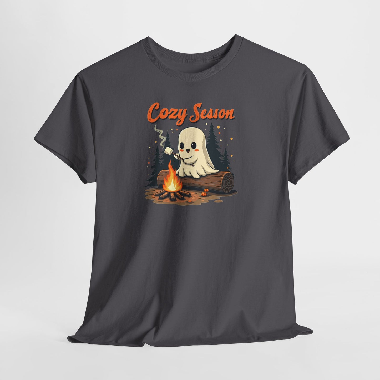 Cozy Season Tee — Cute Ghost Campfire Halloween T-Shirt