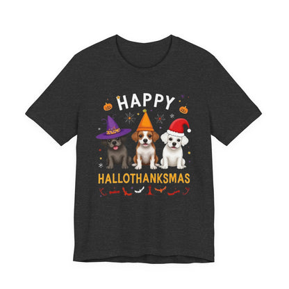 Holiday Trifecta tee, Funny Halloween T-Shirt for Parties, Unisex Short Sleeve Tee, Spooky Holiday Apparel, Gift for Halloween Lovers