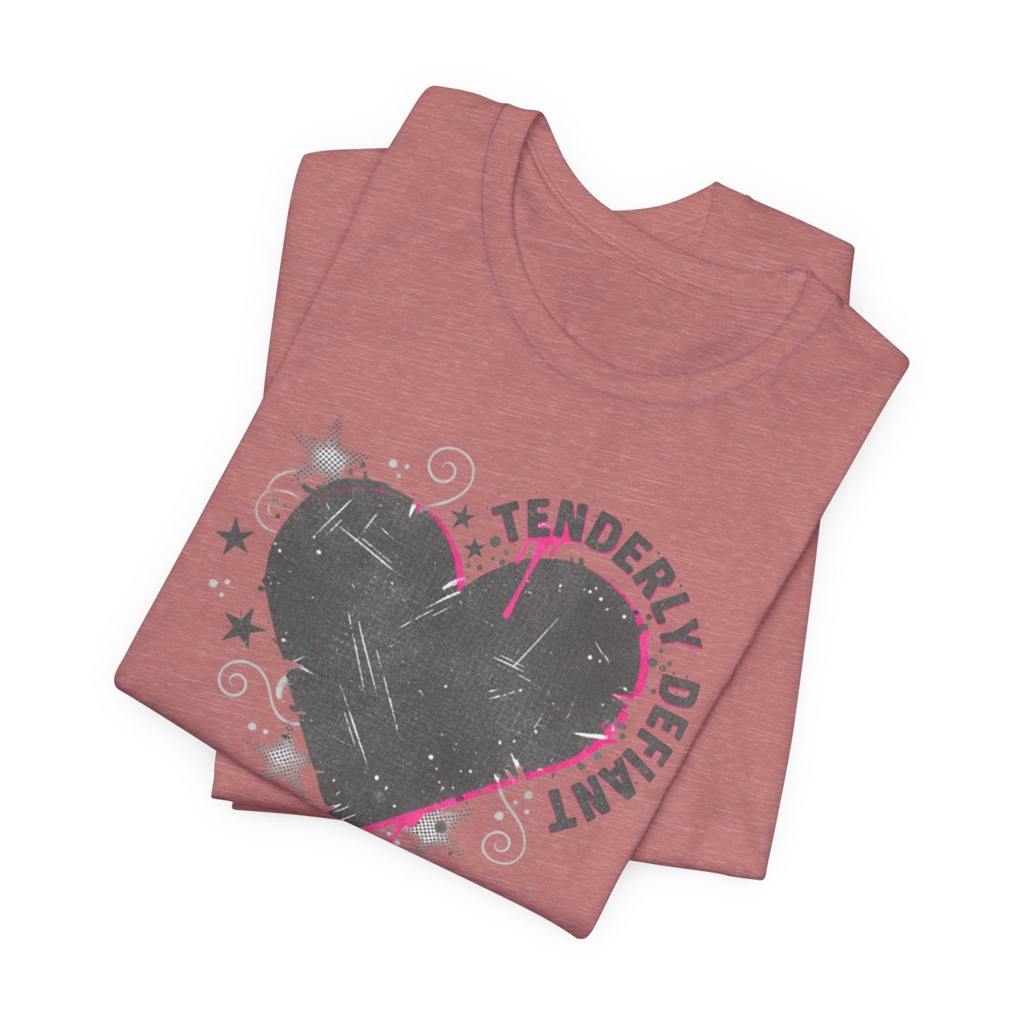 Tenderly DeFallen Heart Tee — Grunge Heart Graphic T-Shirt