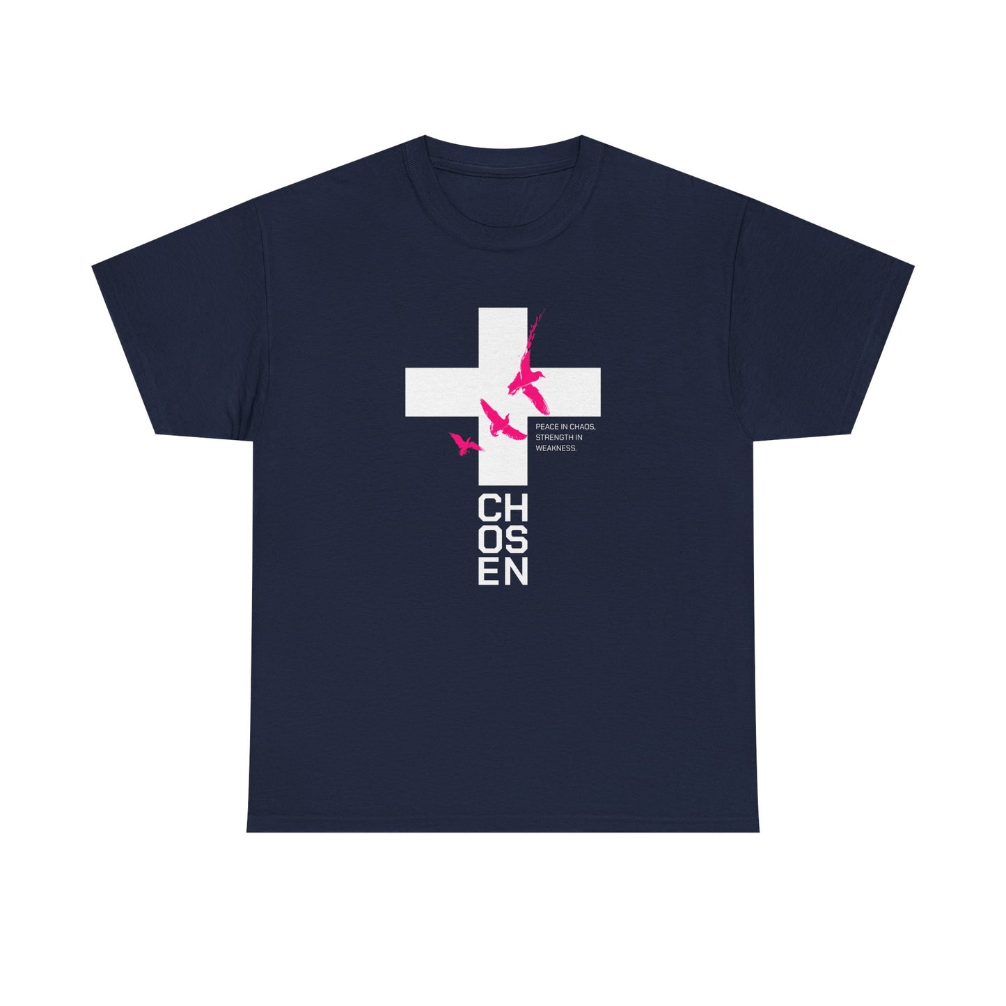 Chosen Cross T-Shirt — Bold Faith Graphic Tee with Pink Birds