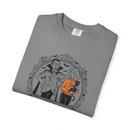 Vampire Sucking Pumpkins Halloween T-Shirt — “I Vant to Suck Your…” Vintage Horror Tee