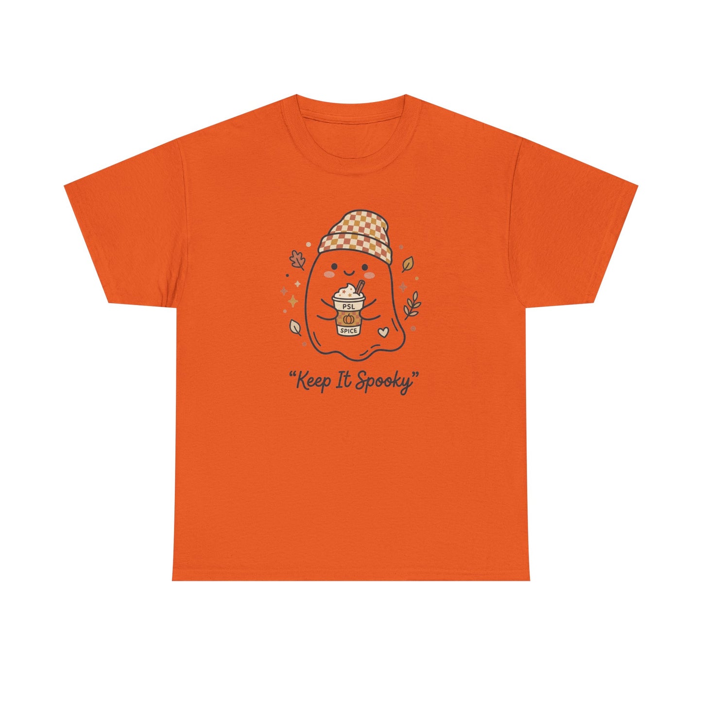 Keep It Spooky Ghost Tee — Cute Fall Halloween Shirt with Pumpkin Latte