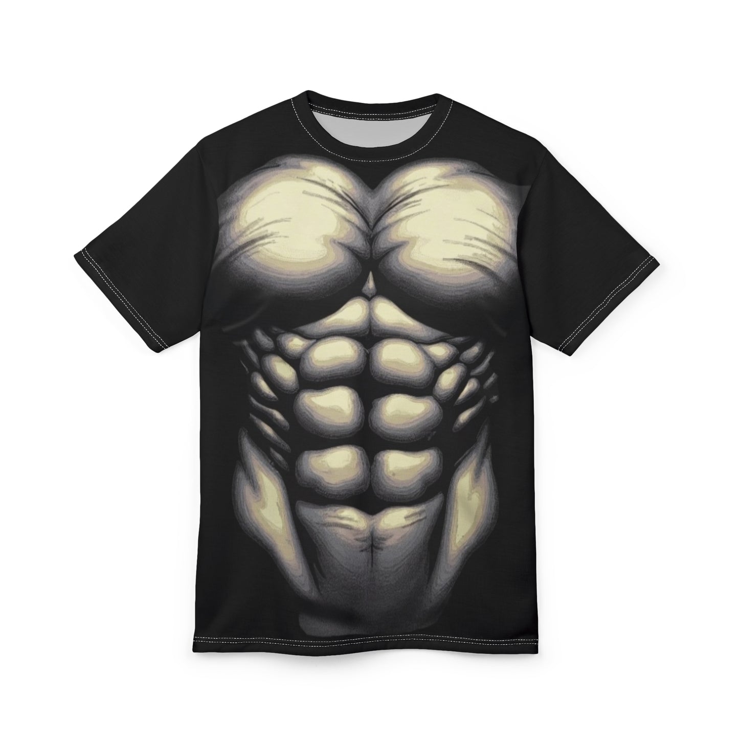 Muscle Torso Graphic Tee — 3D Abs Costume T-Shirt