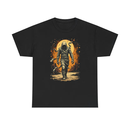 Mummy Walk Vintage Graphic Tee — Space Explorer Moonlit Sci‑Fi Shirt