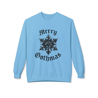 Gothic 'Merry Gothmas' Snowflake Crewneck Sweatshirt