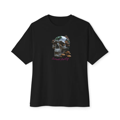 Mushroom Skull Graphic Unisex Oversized Tee | Casual Streetwear, Unique Gift, Statement Shirt, Relaxed Fit Fashion, Graphic Tee