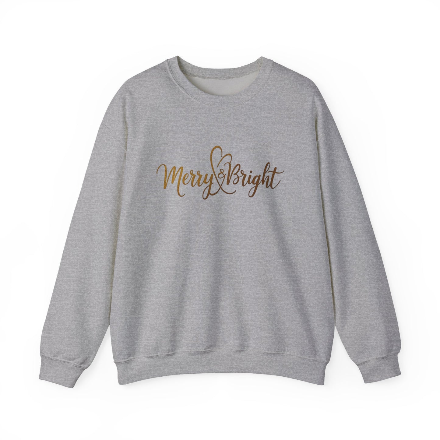 Merry & Bright Crewneck Sweatshirt – Gold Script Holiday Pullover