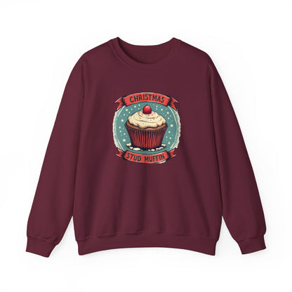 Christmas Stud Muffin with Icing Sweatshirt - Cute Holiday Cupcake Crewneck