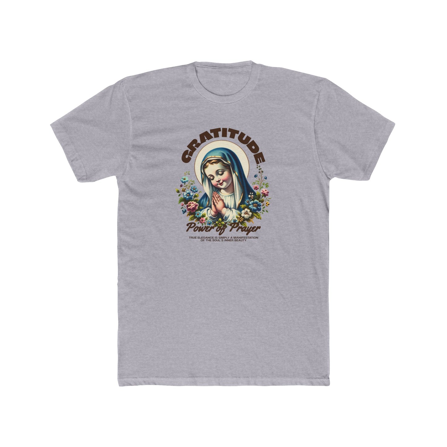 Gratitude Prayer Tee — Vintage Madonna Floral Cotton Shirt
