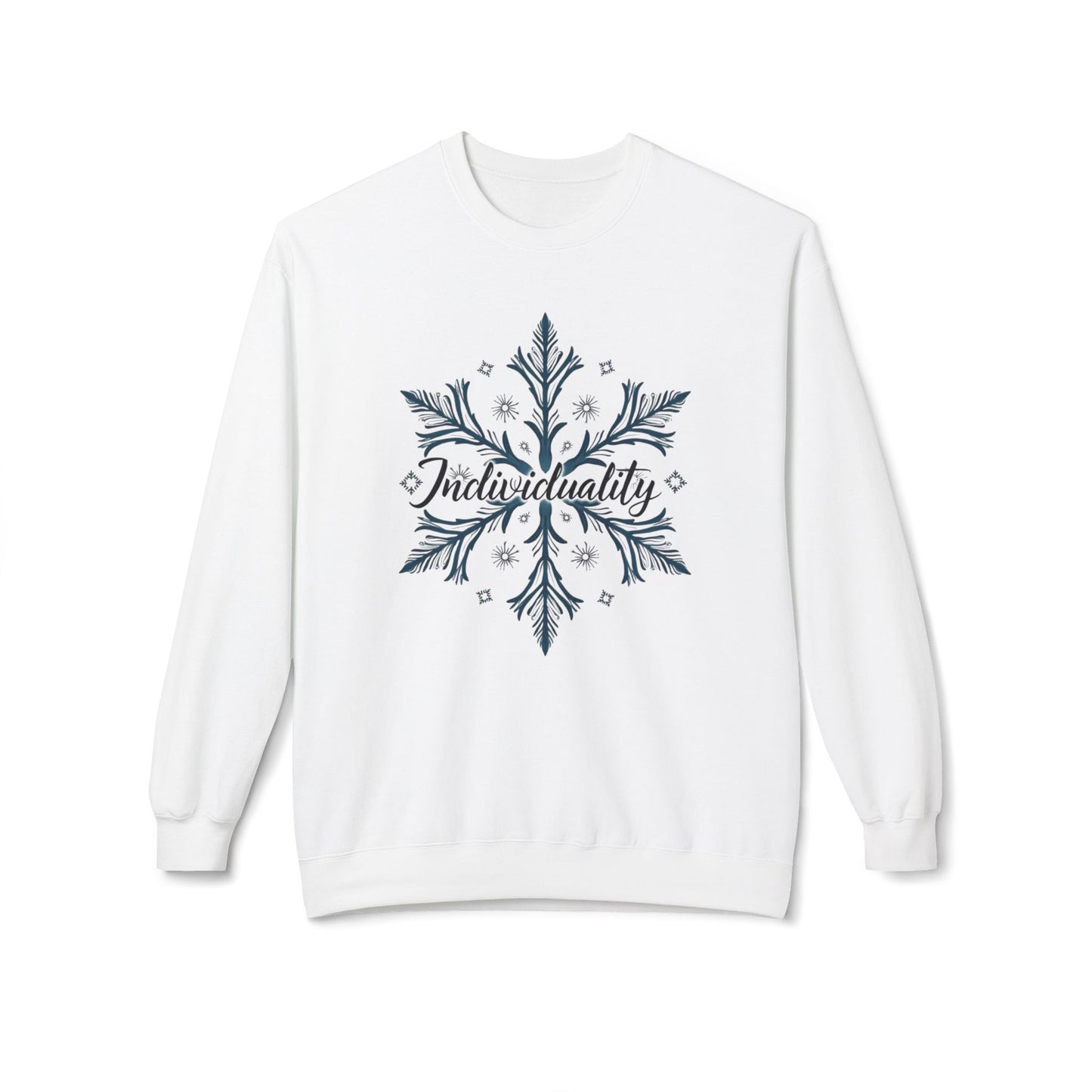 Individuality Crewneck Sweatshirt — Floral Snowflake Graphic