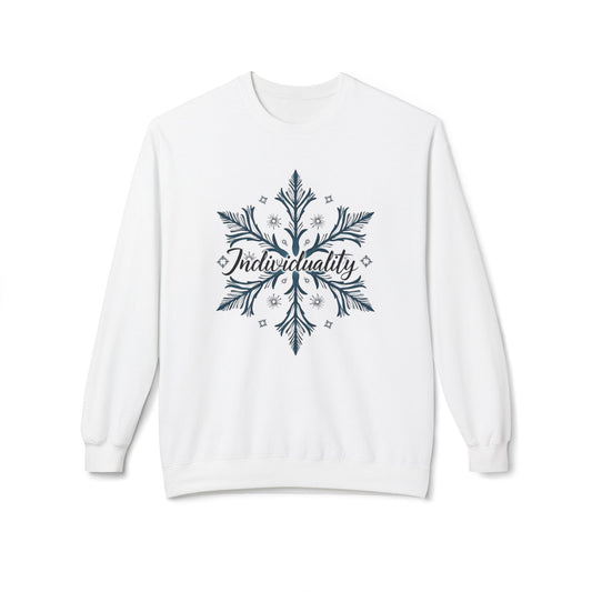 Individuality Crewneck Sweatshirt — Floral Snowflake Graphic