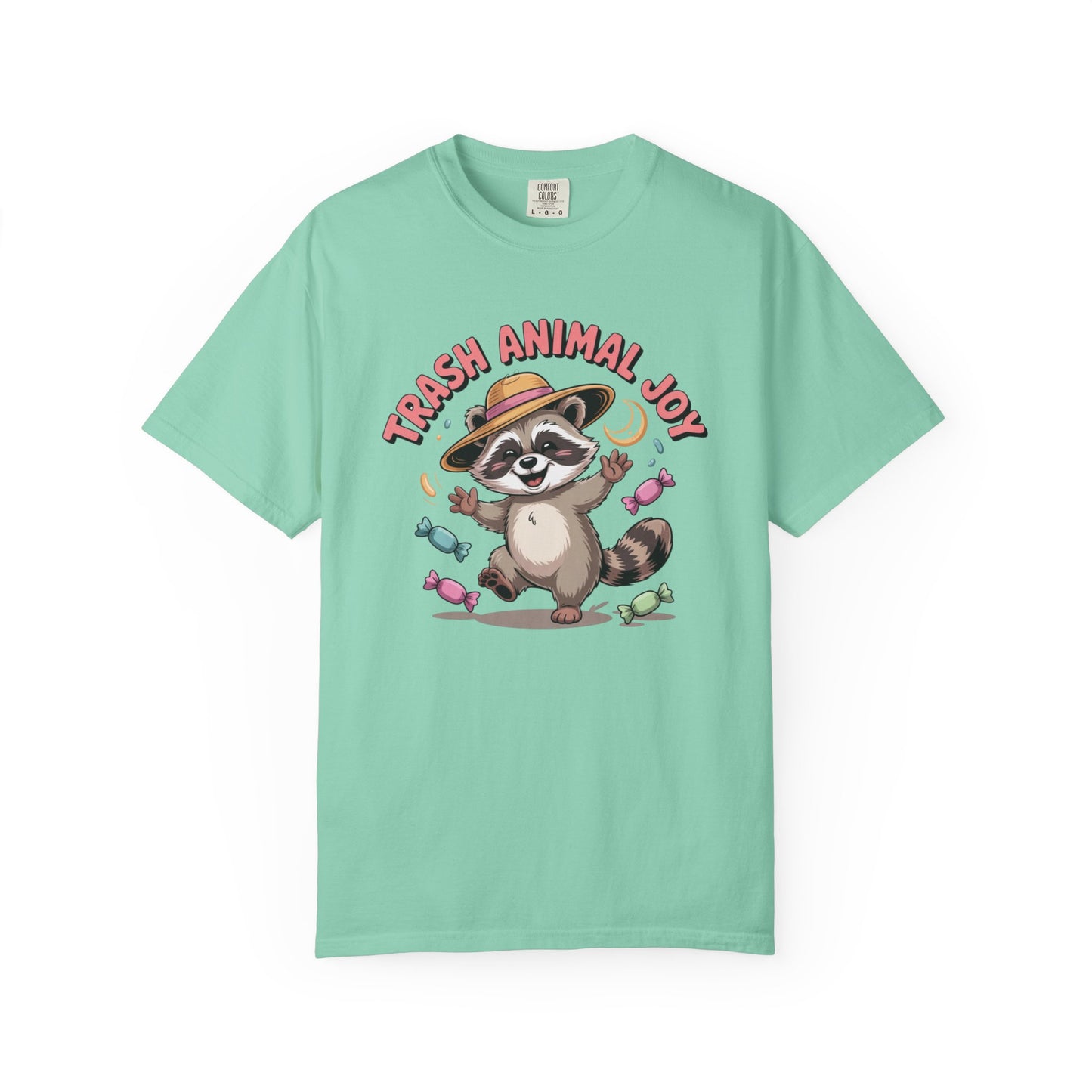 Trash Animal Joy Raccoon T-Shirt — Cute Candy-Loving Graphic Tee