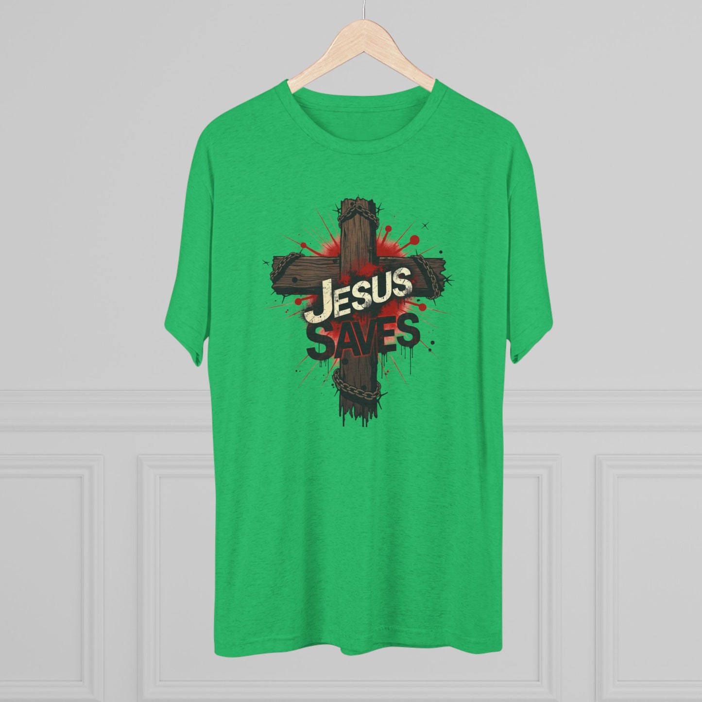 Jesus Saves Cross Tee — Christian Faith Graphic T-Shirt