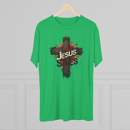 Jesus Saves Cross Tee — Christian Faith Graphic T-Shirt