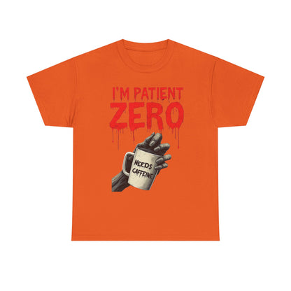 Patient Zero Unisex Heavy Cotton Tee, Horror T-Shirt, Halloween Apparel, Unique Graphic Tee, Casual Wear, Gift for Fans
