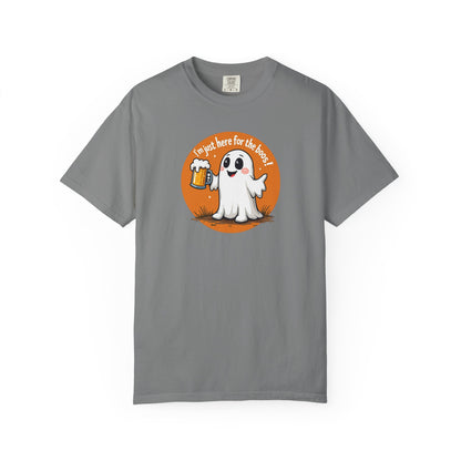 Halloween Ghost Beer T-Shirt — "I’m Just Here for the Boos" Cute Spooky Tee