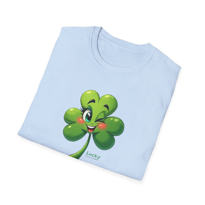 Lucky Winking Shamrock T-Shirt — Cute St. Patrick’s Day Clover Tee