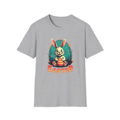 Easter Bunny Graphic T-Shirt – Cute Bunny Holding Easter Egg
