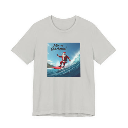 Merry Sharkmas Surfing Santa T-Shirt