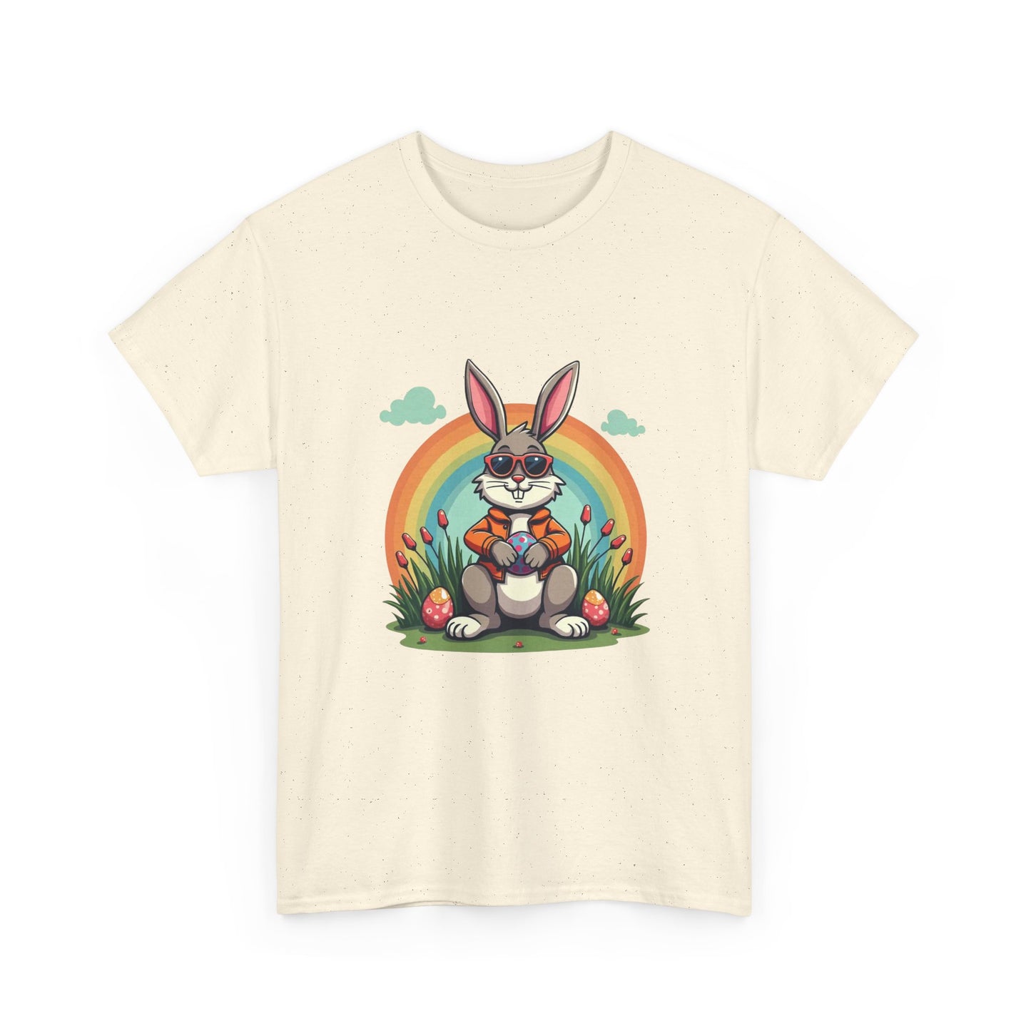 Easter Bunny Rainbow T-Shirt — Cute Bunny Holding Eggs Tee