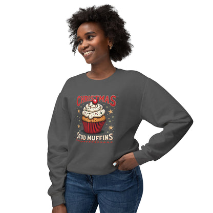 Christmas Stud Muffins, Unisex Lightweight Crewneck Sweatshirt