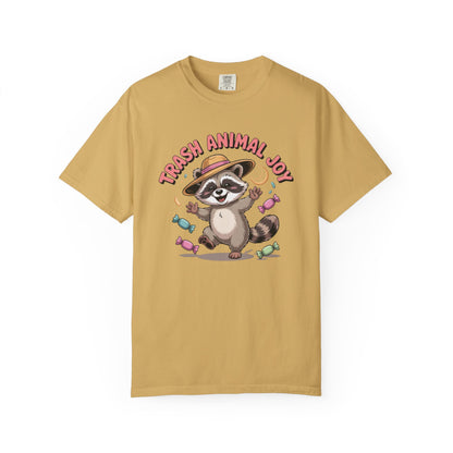 Trash Animal Joy Raccoon T-Shirt — Cute Candy-Loving Graphic Tee