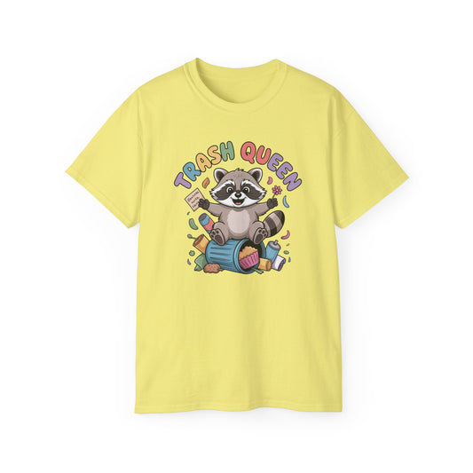 Trash Queen T‑Shirt — Cute Raccoon Recycling Humor Tee