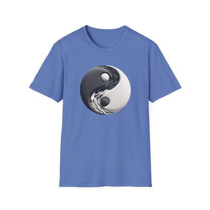 Blending good and evil, yin yang, Unisex Softstyle T-Shirt - Psychonaut Swag