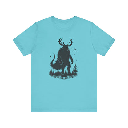Krampus Squatch T-Shirt — Deer-Antlered Sasquatch Graphic Tee