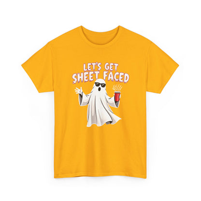 Let's Get Sheet Faced Ghost T‑Shirt — Funny Halloween Party Tee