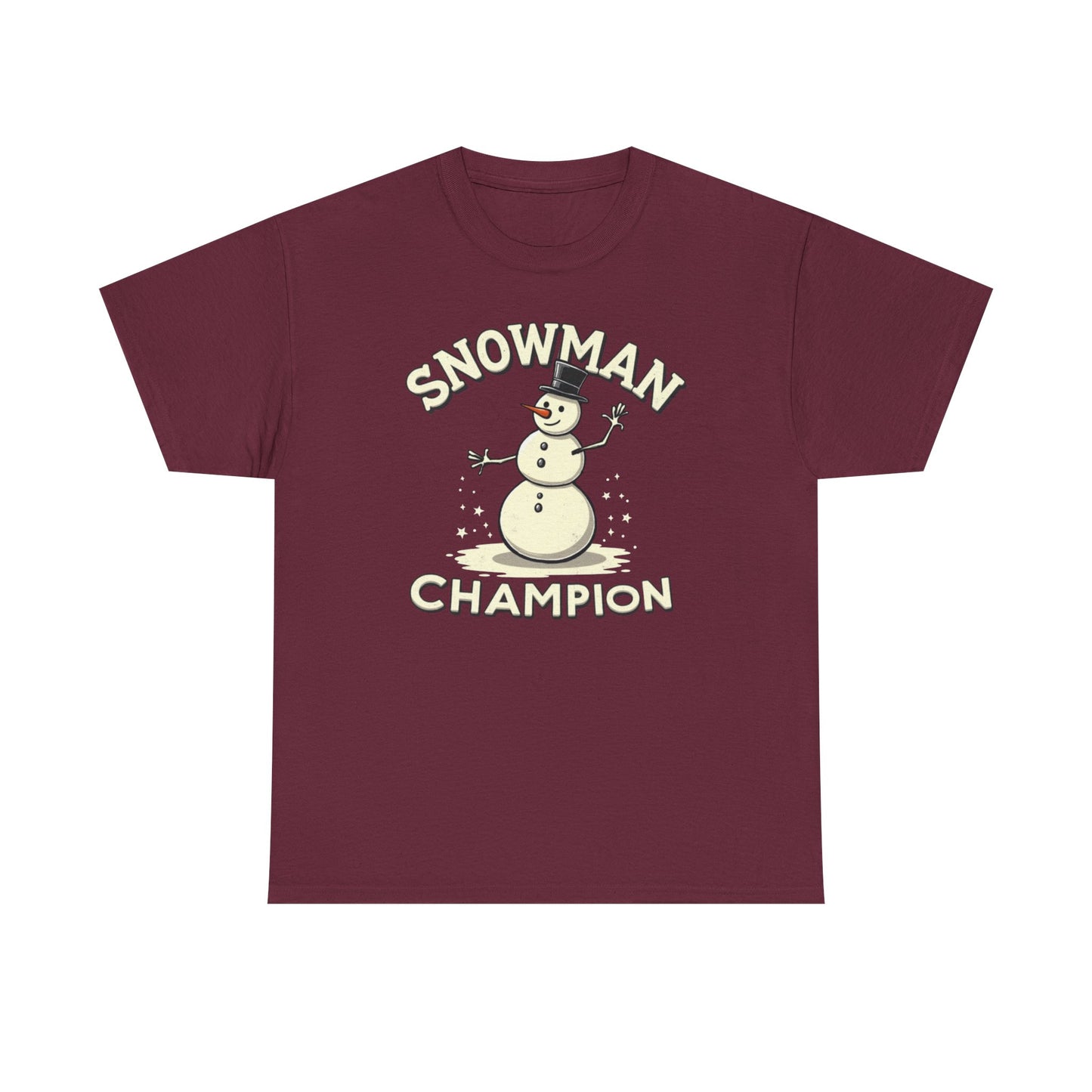 Snowman Champion T-Shirt — Funny Holiday Winter Tee for Snow Lovers
