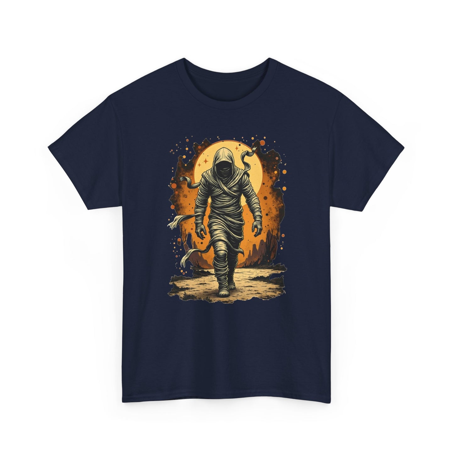 Mummy Walk Vintage Graphic Tee — Space Explorer Moonlit Sci‑Fi Shirt
