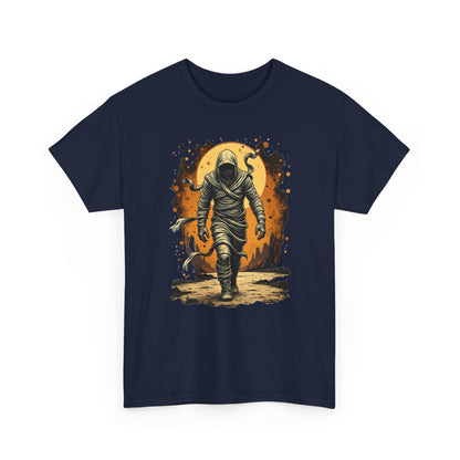 Mummy Walk Vintage Graphic Tee — Space Explorer Moonlit Sci‑Fi Shirt