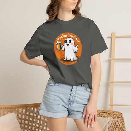 Halloween Ghost Beer T-Shirt — "I’m Just Here for the Boos" Cute Spooky Tee