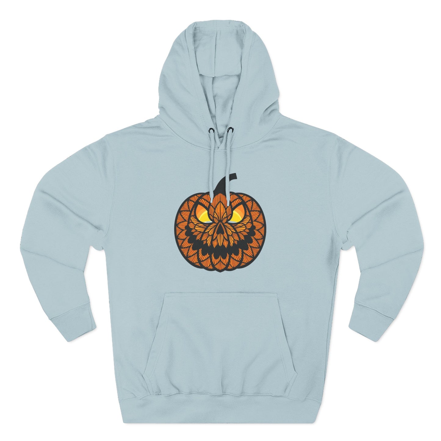 Pumpkin Mandala Hoodie — Halloween Jack-O'-Lantern Fleece Pullover