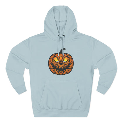 Pumpkin Mandala Hoodie — Halloween Jack-O'-Lantern Fleece Pullover