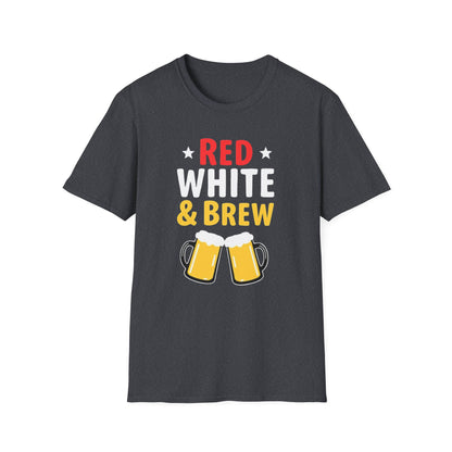 Red White & Brew Shirt, Gift for Dad, Fourth of July Apparel, BBQ Party Wear - Psychonaut Swag